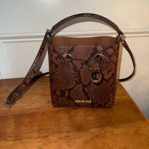 Michael Kors Tan Snake Print Shoulder Bag